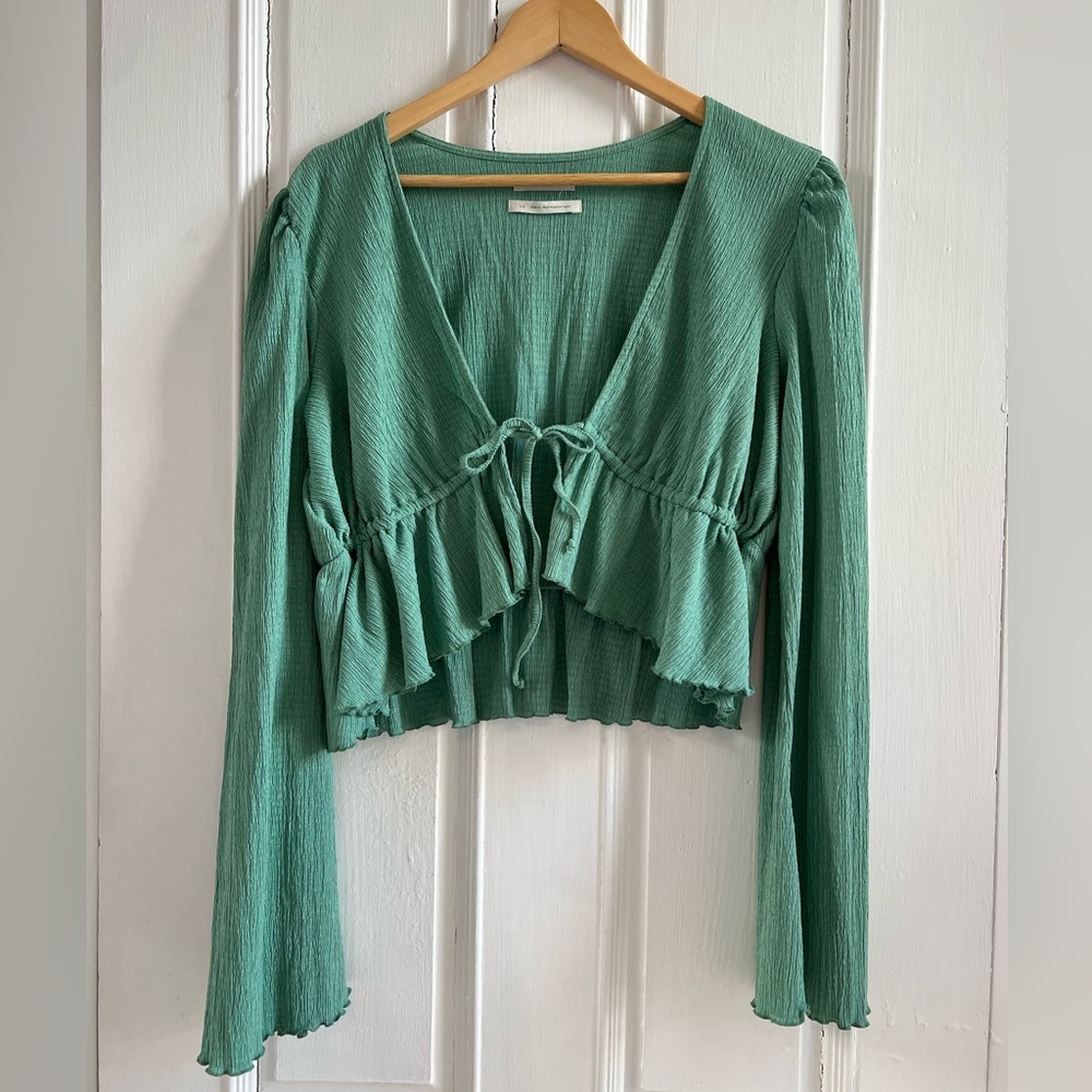 Urban Outfitters Lucielle Ruffle Tie-Front Top